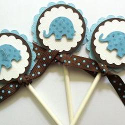 Cupcake Toppers, Baby Boy Cupcake Toppers, Baby Shower Cupcake Toppers, Baby Boy Birthday